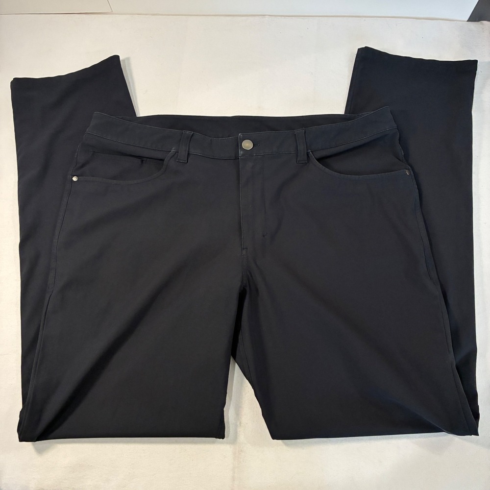 Lululemon Commission Pant Mens 36 Black Slim Fit Tech Chino Trousers - Picture 5 of 11